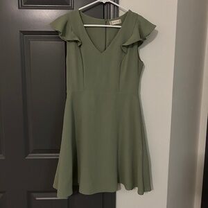 Altar’d State Green Flutter Sleeve Mini Dress